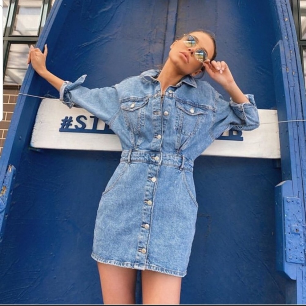 NWT ZARA BLOGGERS FAVORITE DENIM DRESS